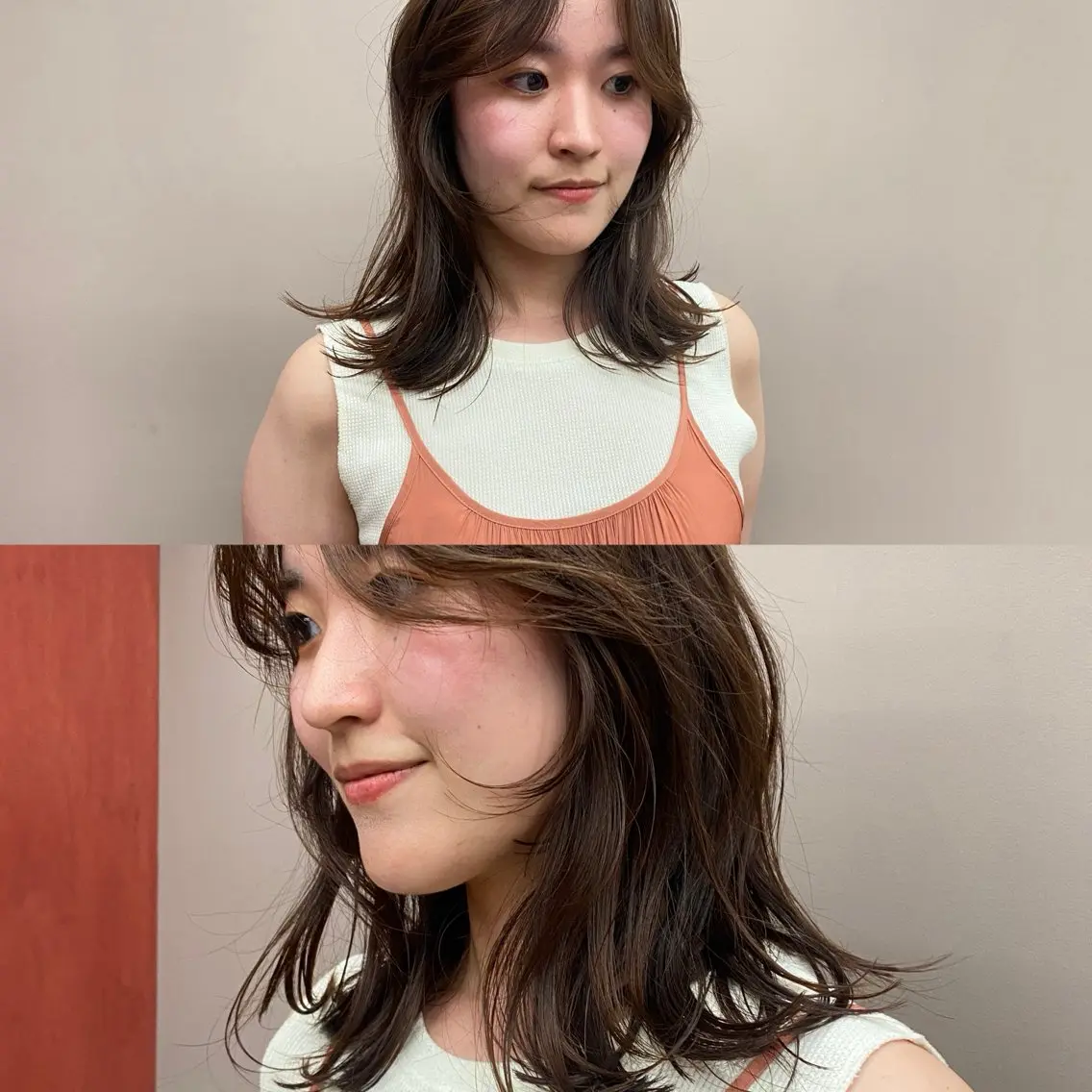 セミロング くびれヘア レイヤーカット 外ハネヘア ナツオ/ レイヤーカットのヘアスタイル