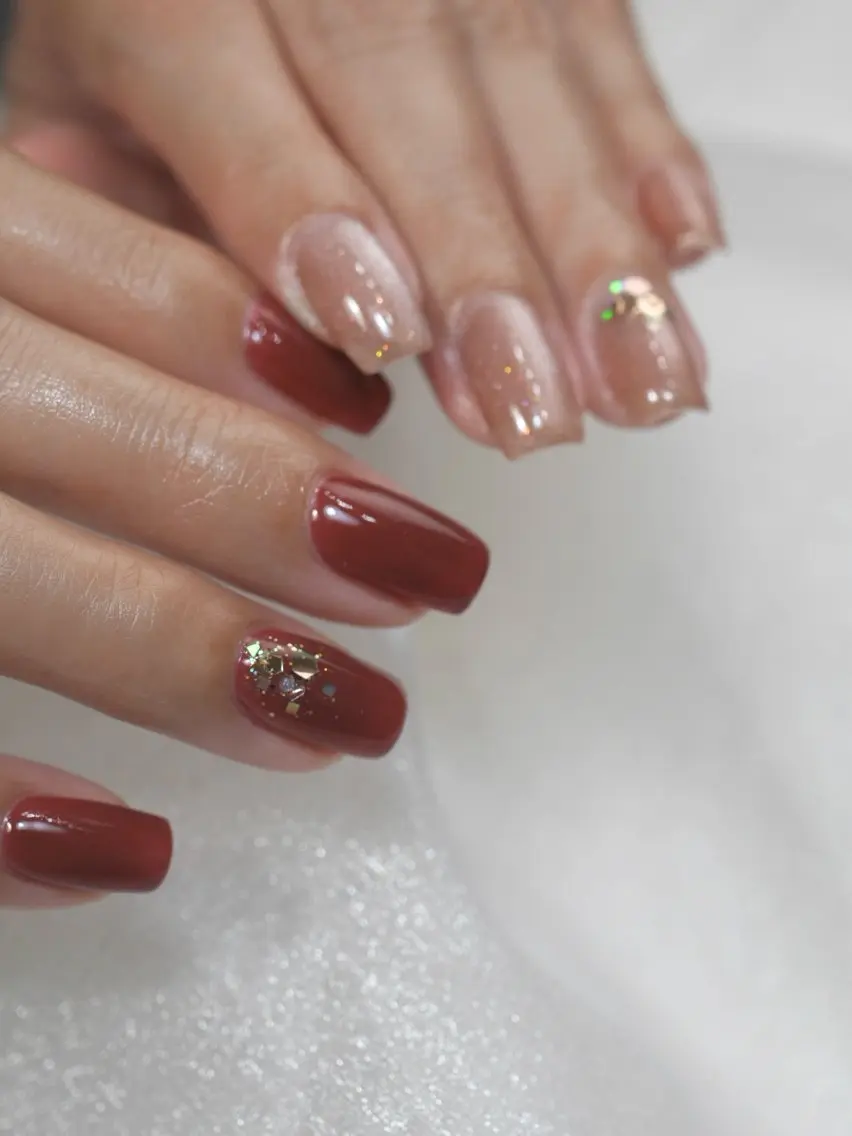 ネイル ボルドー マグネットネイル Nail Salon .Lalahのネイルデザイン