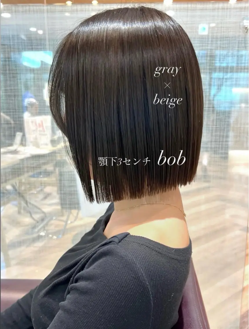 ショート ボブ カット ヘアカラー 加納千華 /ボブ/ぱつっとボブのヘアスタイル
