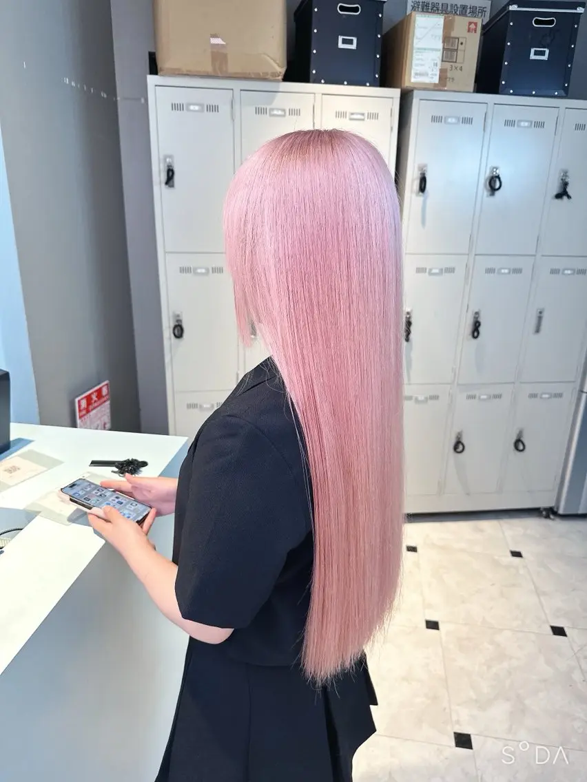 ロング カラー 透明感×似合わせ ピンクヘアsyuyaのヘアスタイル
