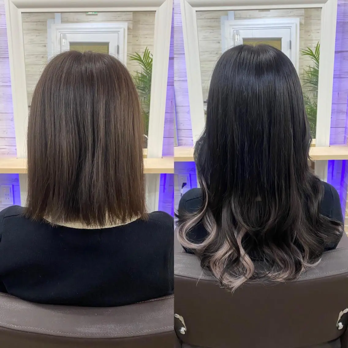 セミロング カラー ヘアアレンジ ショートボブ 編み込みエクステ シールエクステ セミロングパーマ バレイヤージュ FAAM Tsuneのヘアスタイル