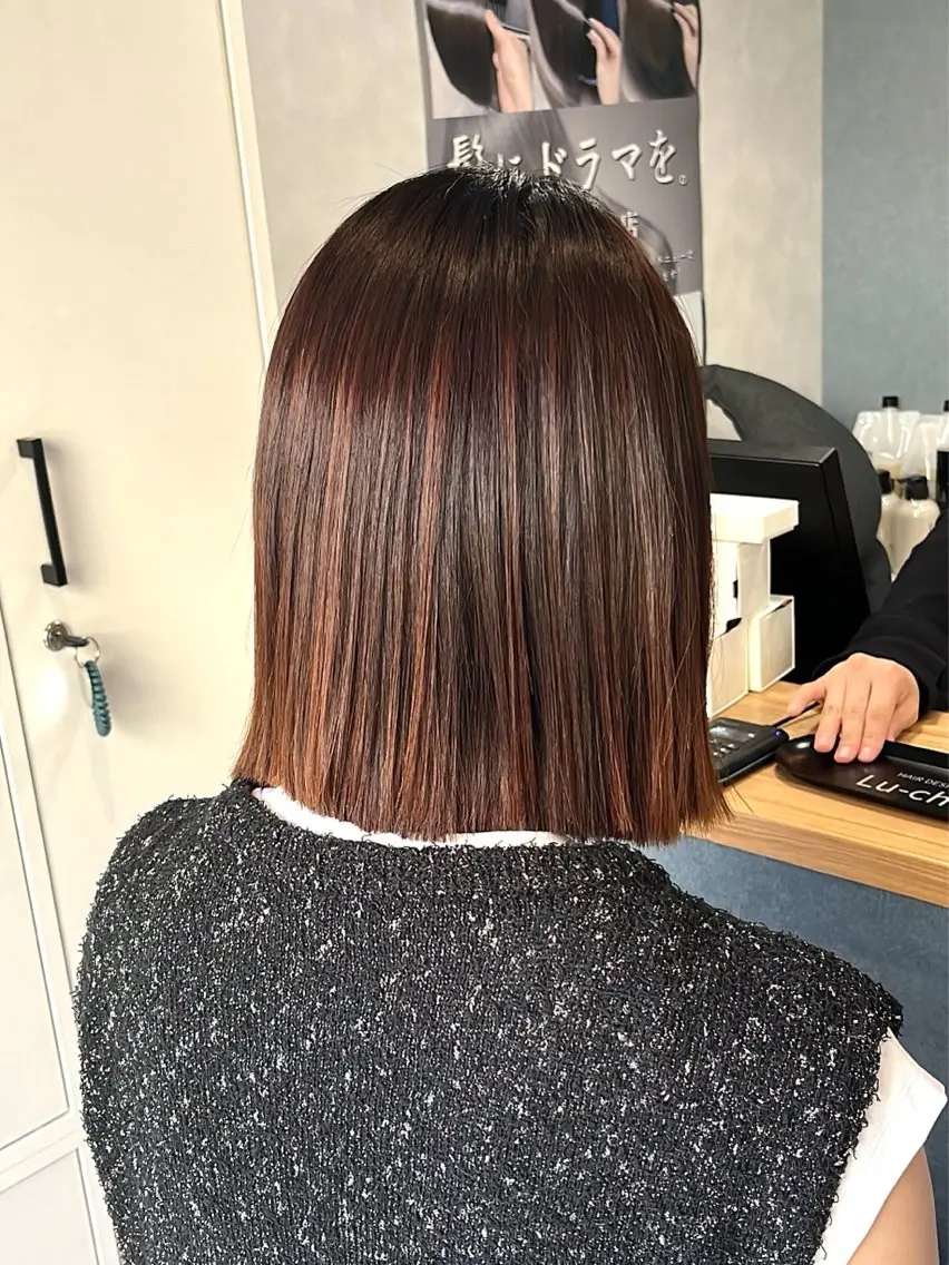 ミディアム カット 縮毛矯正 堀井 政輝のヘアスタイル