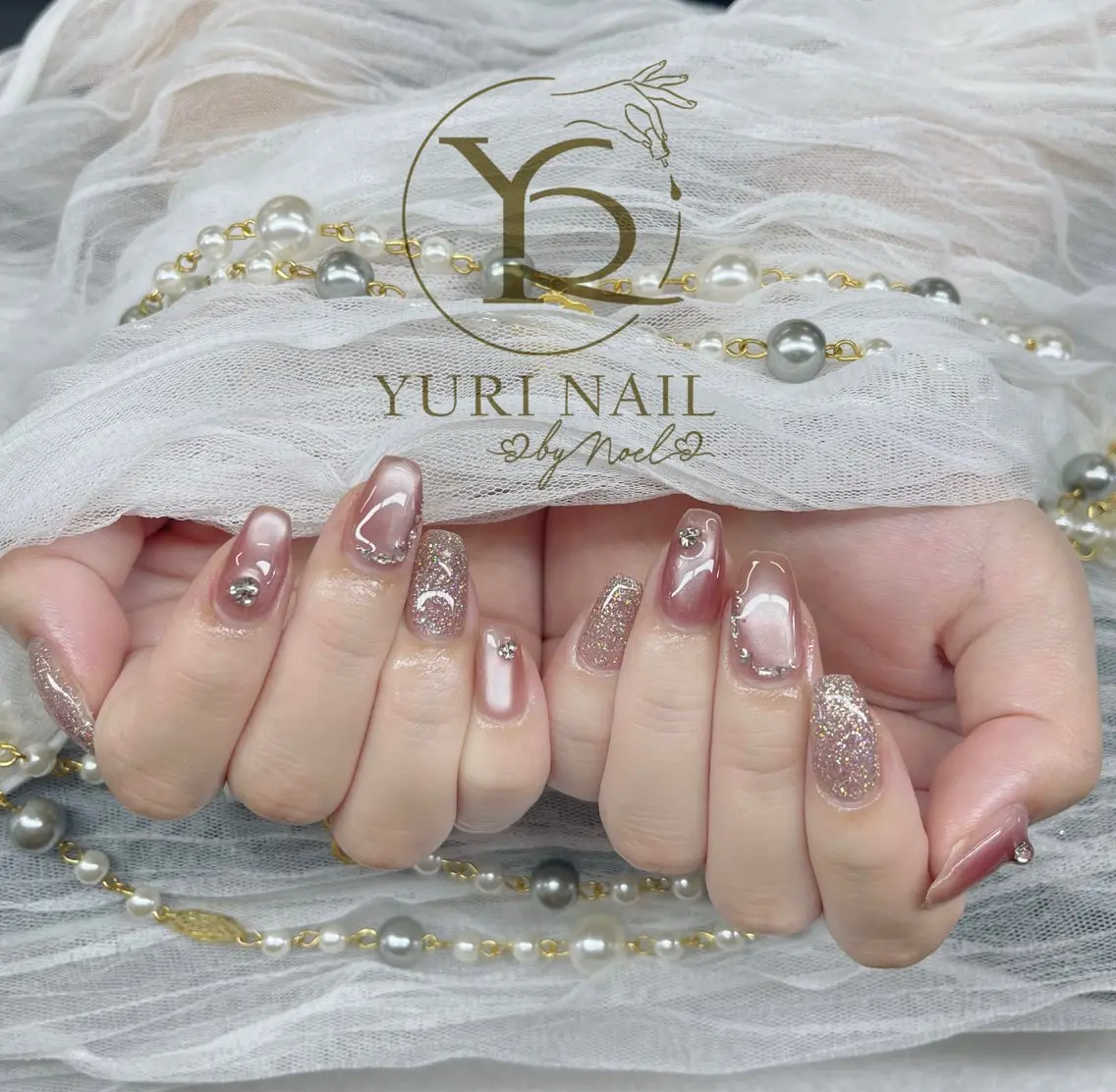 ネイル チークネイル フットネイル フレンチネイル グラデーション キラキラネイル ハンドネイル フットネイル ハンドケア YURI Nail Funabashiのネイルデザイン