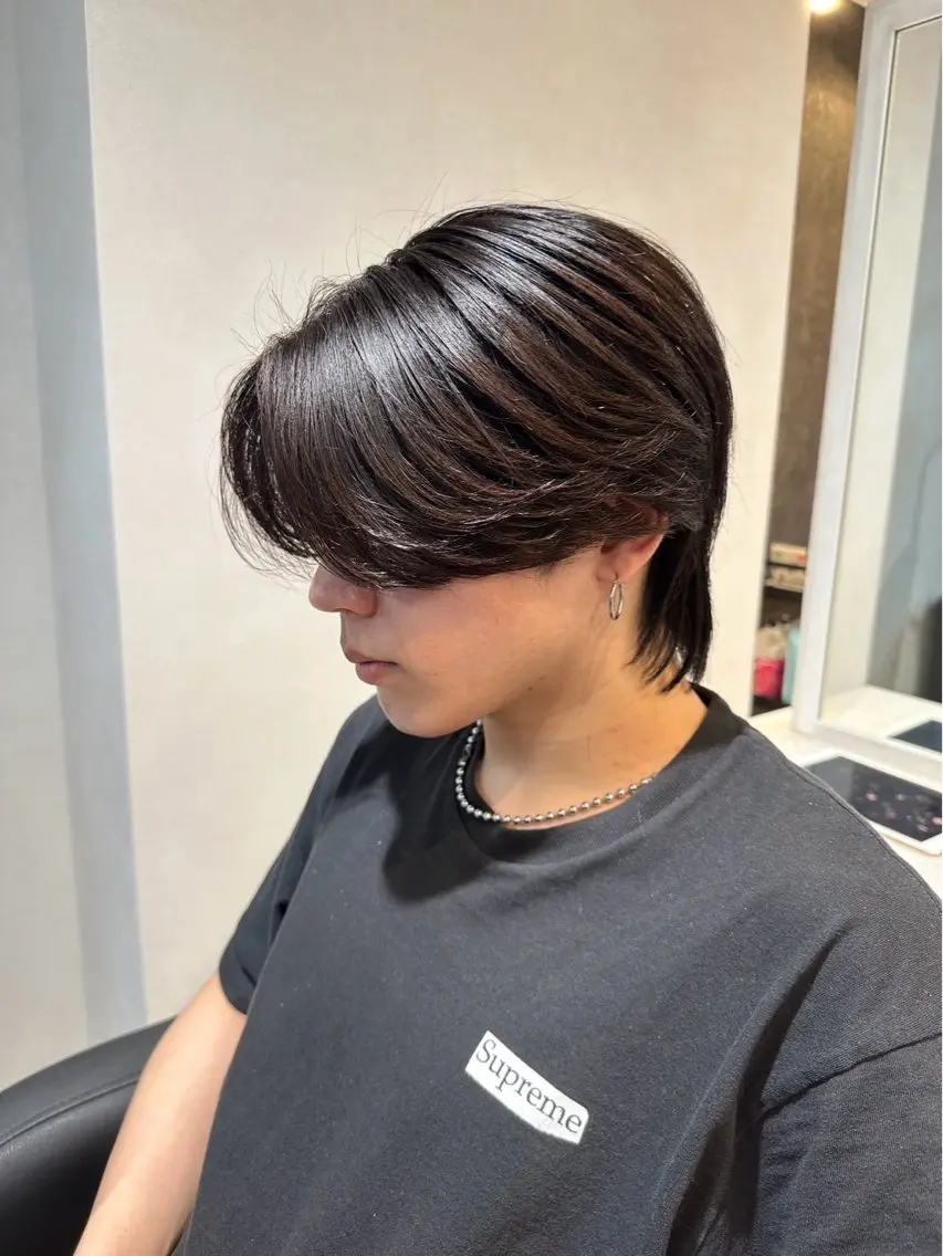 ミディアム メンズ 縮毛矯正 福井 太暉のヘアスタイル