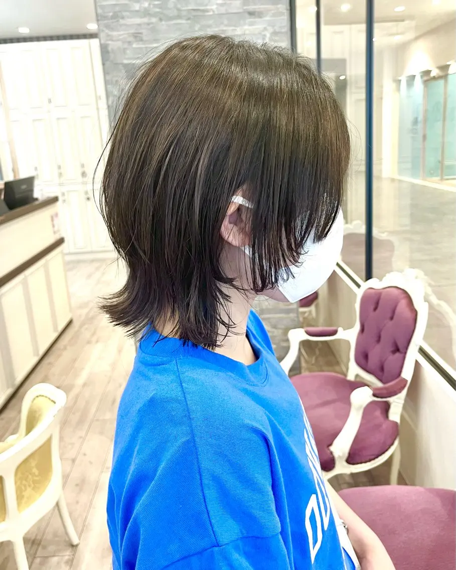 ショート ウルフカット 大阪ウルフカット 🐺デザインカラーのヘアスタイル