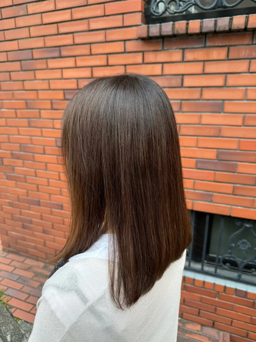 ミディアム カラー ブラウンカラー 新津 七海のヘアスタイル