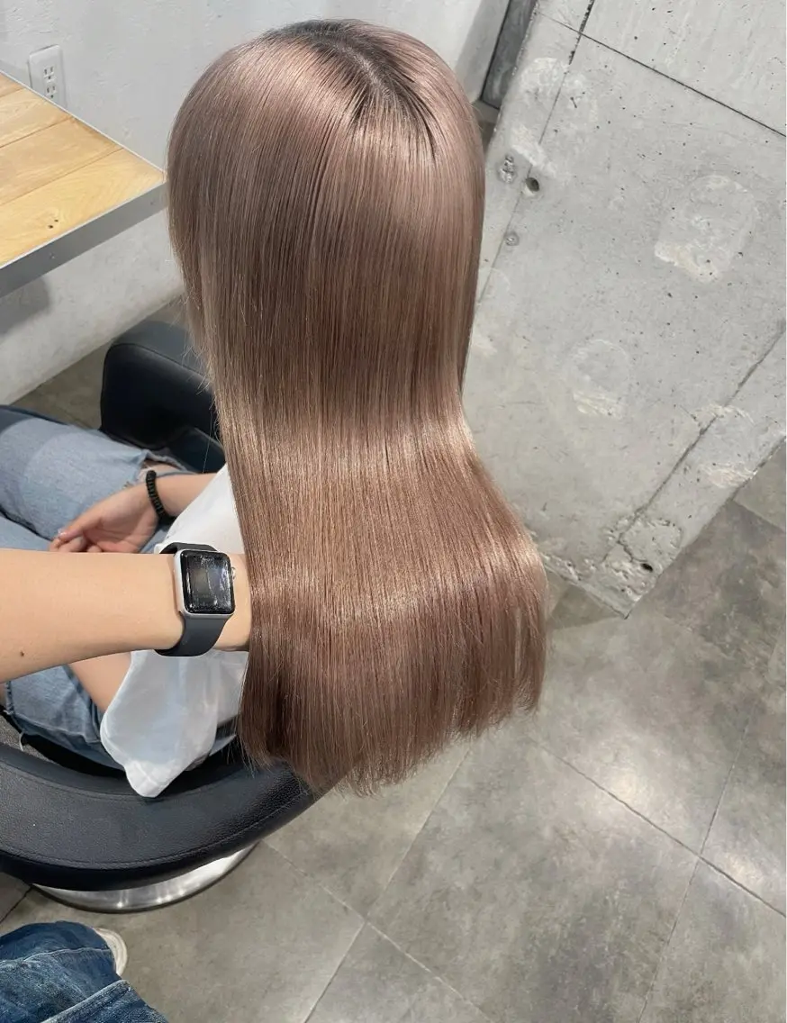 ロング カラー ヘアカラー トリートメント ヘッドスパ ヘアセット ベージュカラー💖 やすひろのヘアスタイル