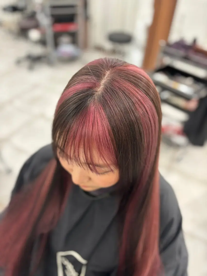 ロング ヘアカラー 🎀暖色カラー🎀 韓国ヘア まなかのヘアスタイル