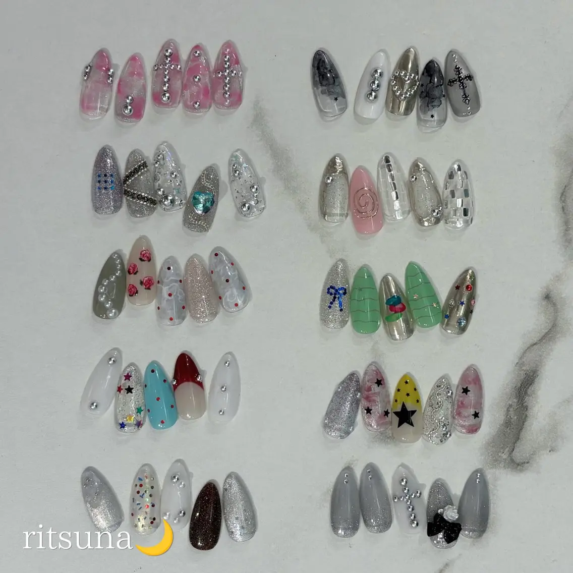 ネイル ハンドネイル ritsuna🌙 nail 堺筋本町のネイルデザイン