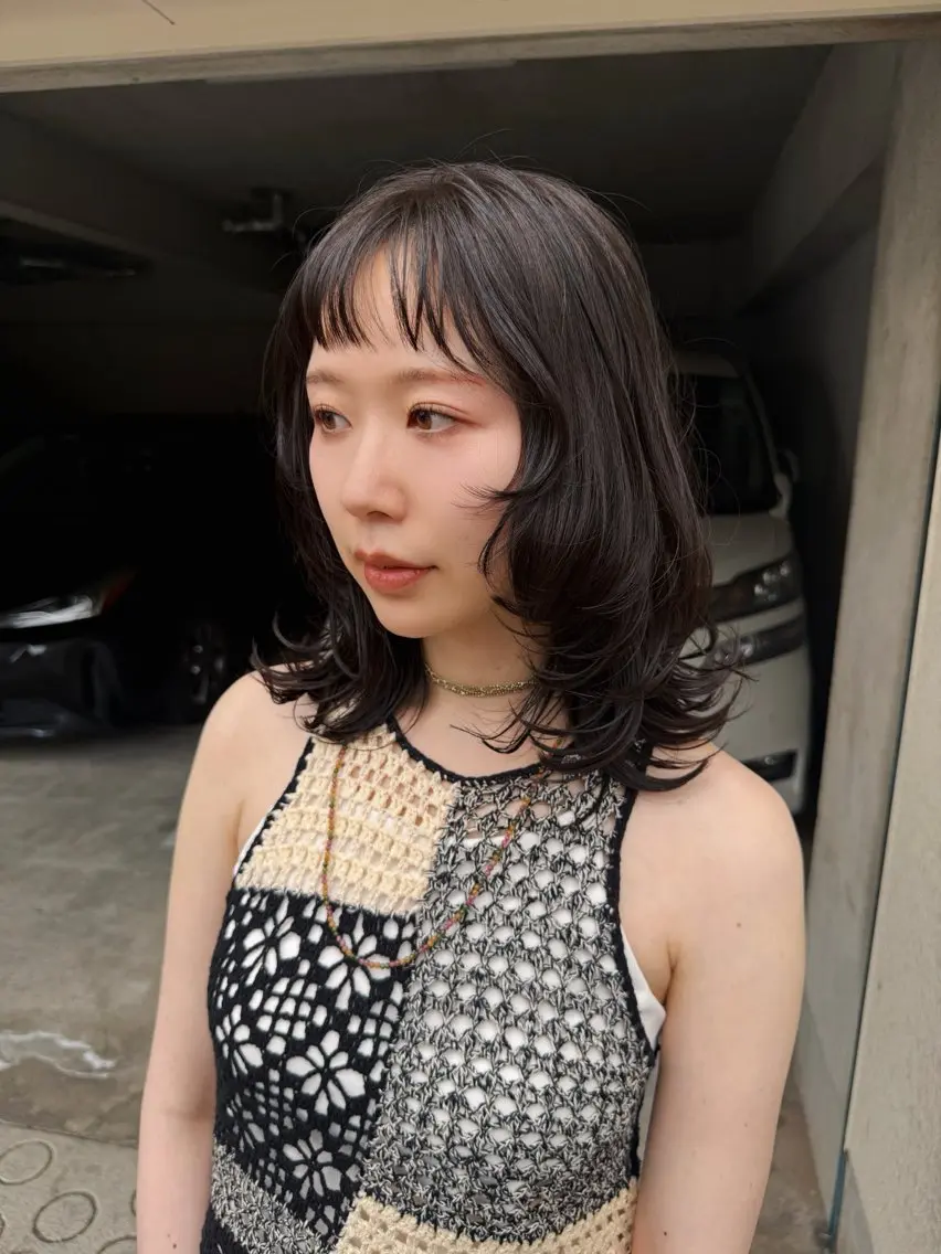 ミディアム カラー ヘアカラー ウチミズ サヤカのヘアスタイル
