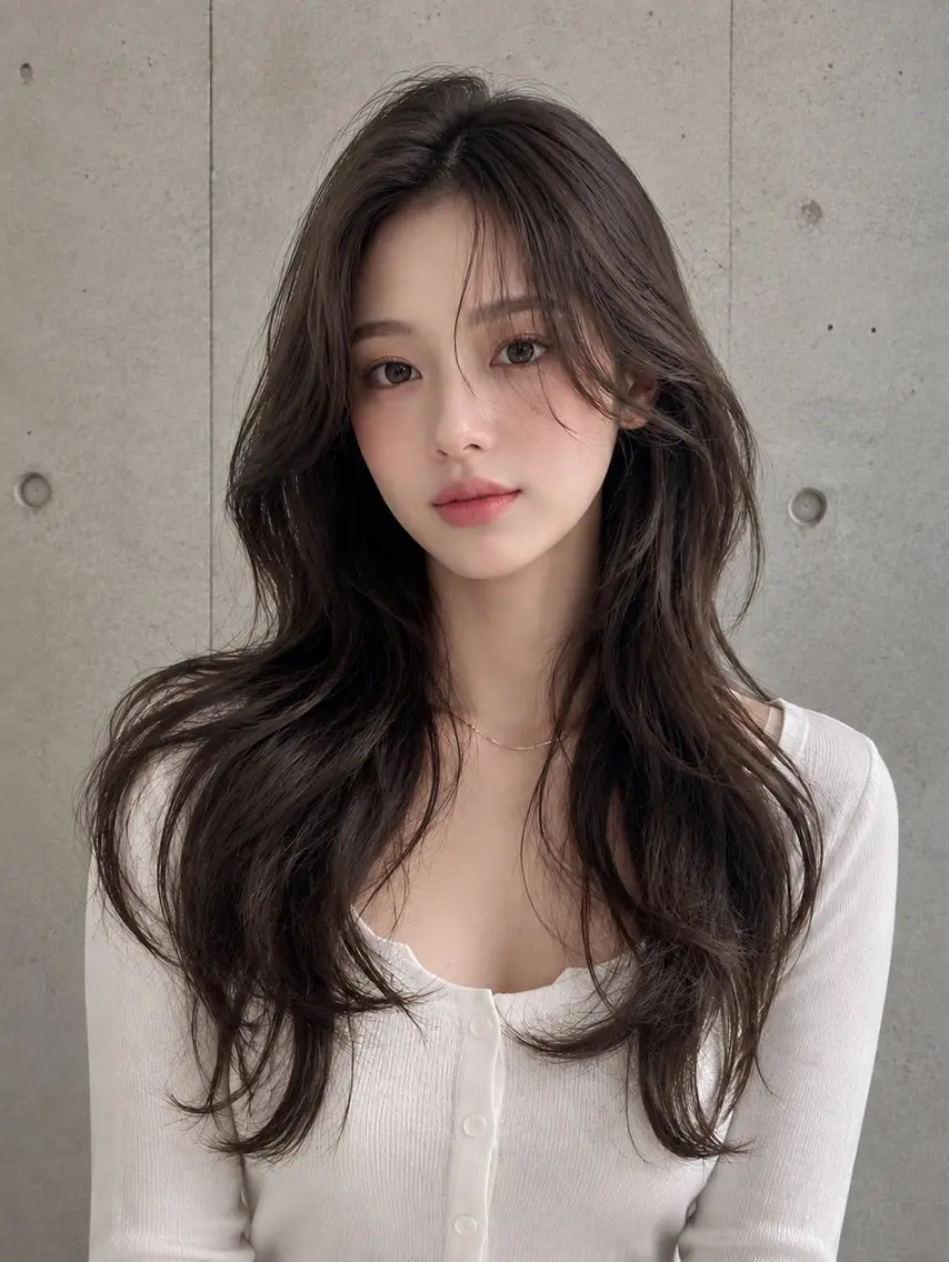 セミロング カラー ヘアアレンジ グレージュ くびれヘア 顔まわりレイヤー ハッシュカット 韓国風ヘア カット ヘアカラー トリートメント 🌫️大人韓国ヘア 🌫️naoyaのヘアスタイル