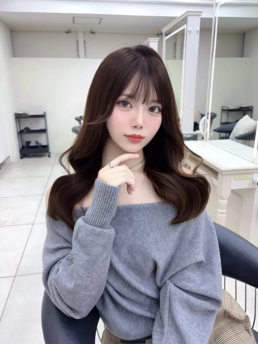 ロング カット ヘアカラー トリートメント 韓国風レイヤー/ 銀座🤍Fukaのヘアスタイル