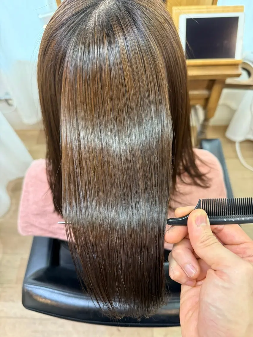 ロング 縮毛矯正 髪質改善 菊池紳吾のヘアスタイル