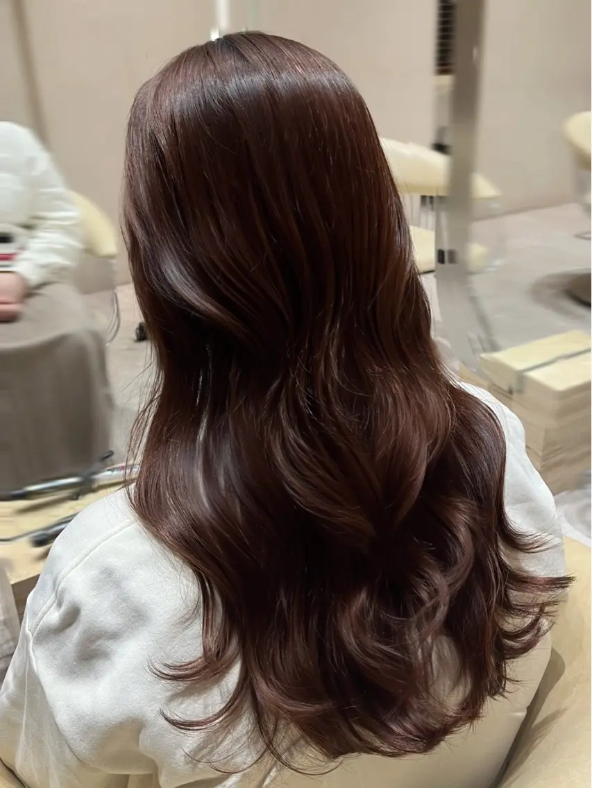 ロング カラー カット ヘアカラー 顔周りカット/ 透明感カラー/ユナのヘアスタイル