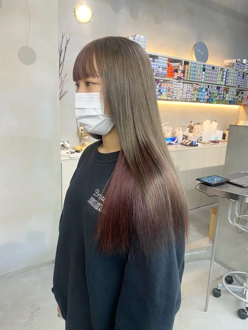 ロング カラー ヘアカラー 前橋 姫奈のヘアスタイル