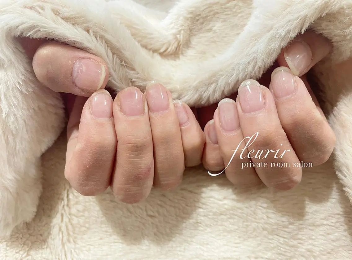 ネイル クリアネイル シンプルネイル ハンドネイル フルリール 【プライベートサロンのネイルデザイン