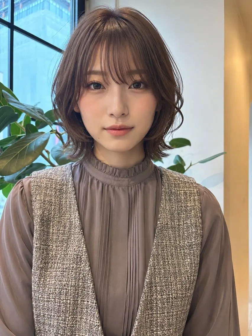 ショート カラー カット ヘアカラー トリートメント 小顔垢抜けレイヤー/ ハイトーン/YUTOのヘアスタイル