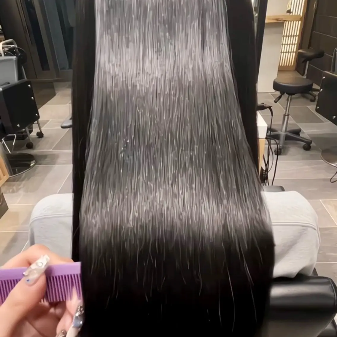 ロング カラー 縮毛矯正 カット ヘアカラー 縮毛矯正 トリートメント 𝑺𝒂𝒌𝒊 🩶マンツーマン施術のヘアスタイル