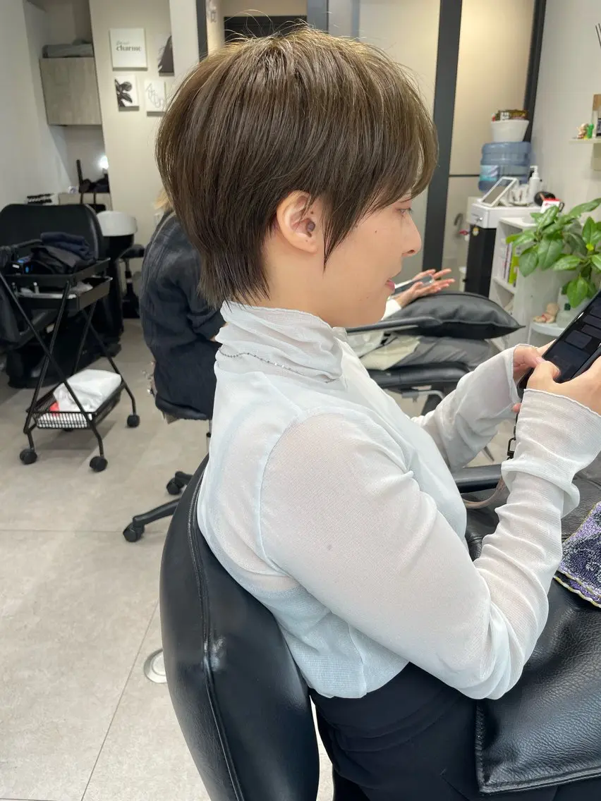 ショート カラー ヘアカラー 髪質改善will hairdesignのヘアスタイル