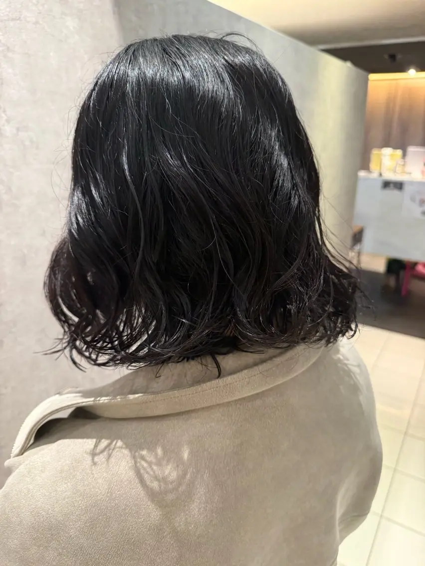 ミディアム パーマ ミディアムパーマ ボブ ボブパーマ/カラー RIN⋆⸜🔔⸝‍⋆のヘアスタイル