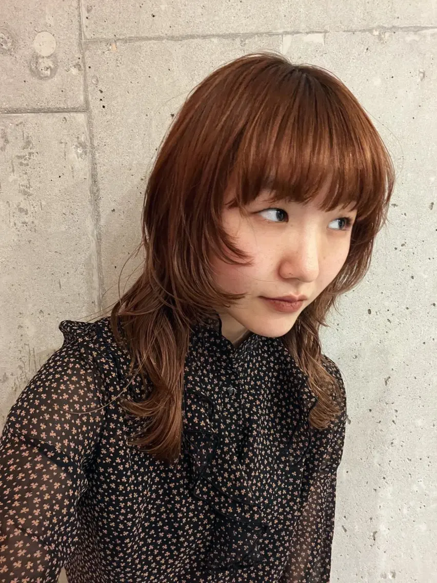 ロング ロング ウルフカット 暖色/パーマ 🌼クニトウメイのヘアスタイル