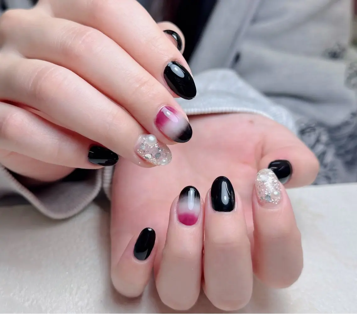 ネイル 長さ出し フットネイル フレンチネイル ジェルネイル ガラスフレンチ ハンドネイル 中野駅から2分 MEO NAILのネイルデザイン