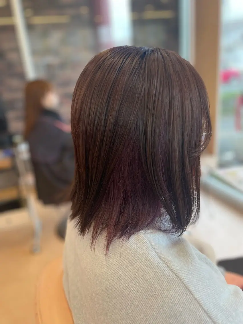 ミディアム カラー カット ヘアカラー トリートメント 伊熊 梨紗のヘアスタイル