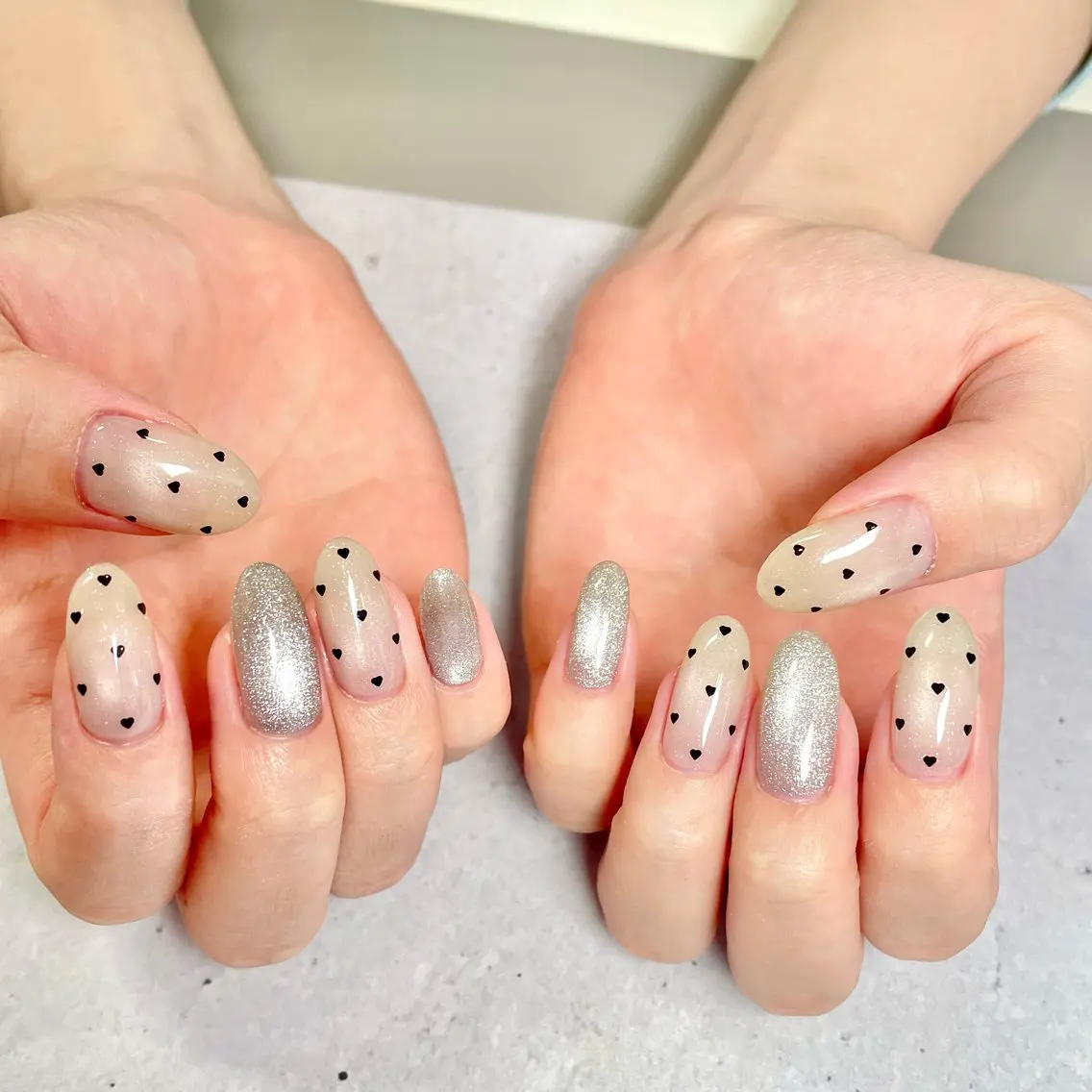 ネイル ハート ハンドネイル caplusnail Mika💛瀬戸市のネイルデザイン