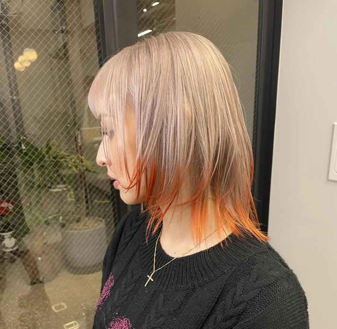 ミディアム ヘアカラー トリートメント ケアブリーチ/ レイヤー/vardyのヘアスタイル