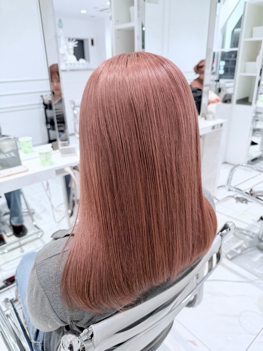 ミディアム ヘアカラー ブリーチなし艶カラー 東家のヘアスタイル