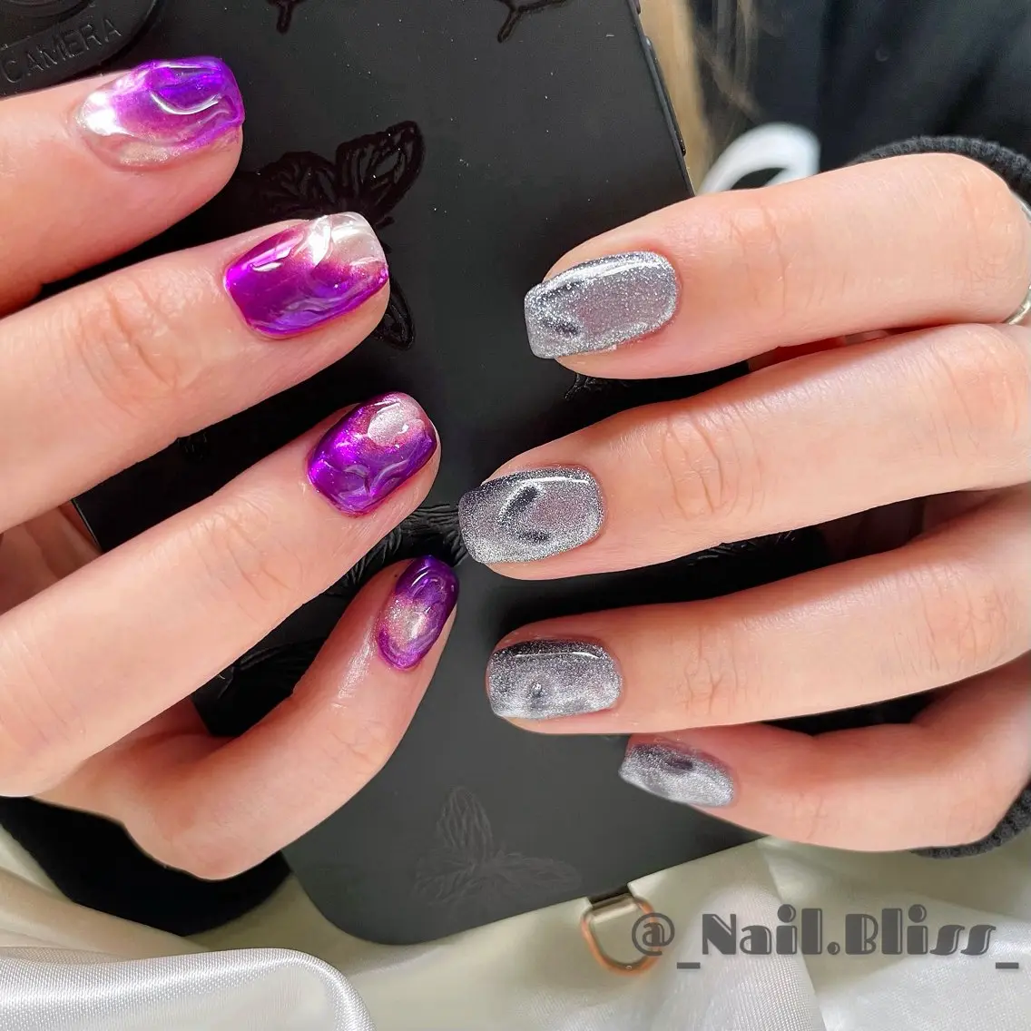 ネイル ハート マグネットネイル ミラーネイル ハンドネイル NAIL BLISSのネイルデザイン