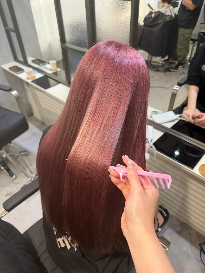 ロング カラー ヘアカラー トリートメント maika /髪質改善/艶カラーのヘアスタイル