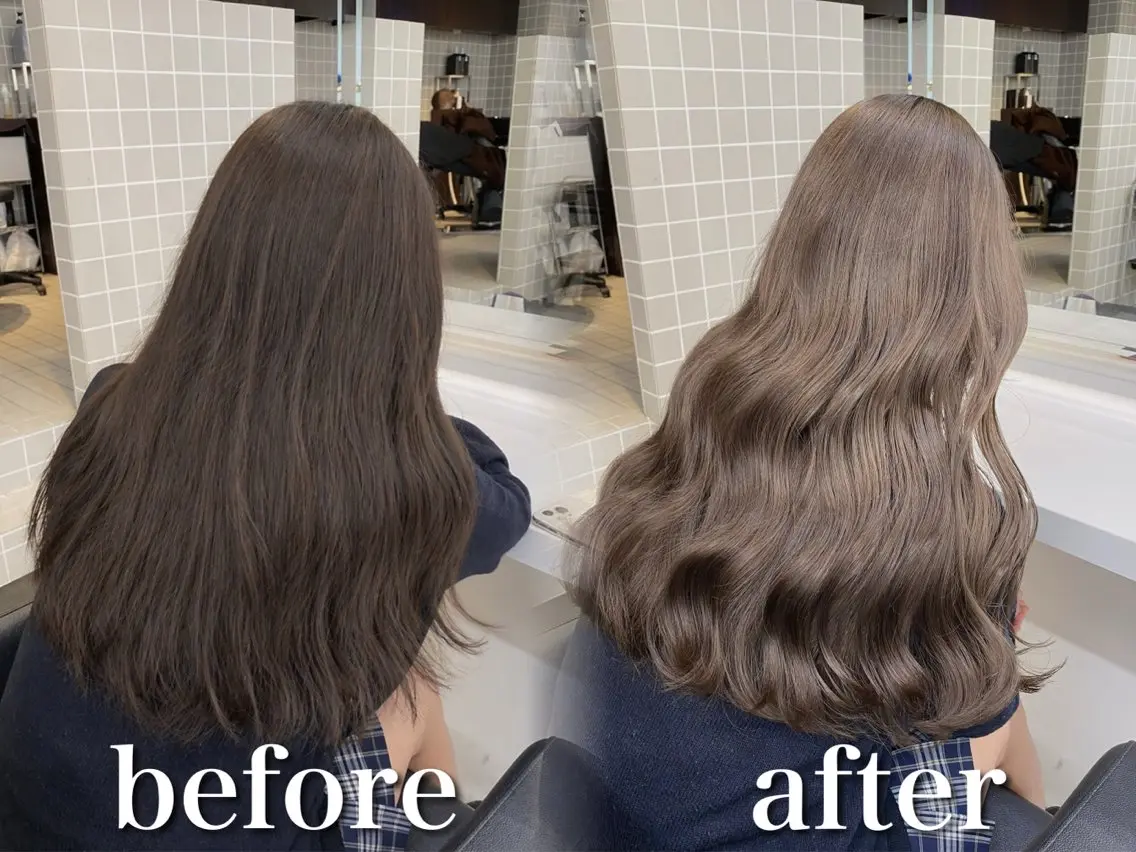 ロング カラー カット ヘアカラー トリートメント ブリーチ縮毛矯正飛我 韓国ヘア🫧のヘアスタイル