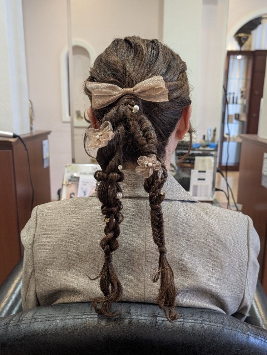 ヘアアレンジ ロング ポニーテール ヘアセット ブランシェ勝川南口店 石原 あゆみのマツエク・マツパデザイン
