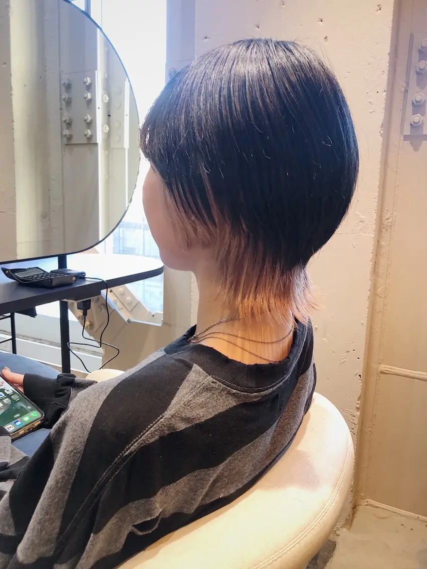 ショート レイヤーカット ウルフカット ウルフレイヤー カット ヘアカラー トリートメント 所渉/韓国レイヤー /ウルフカットのヘアスタイル