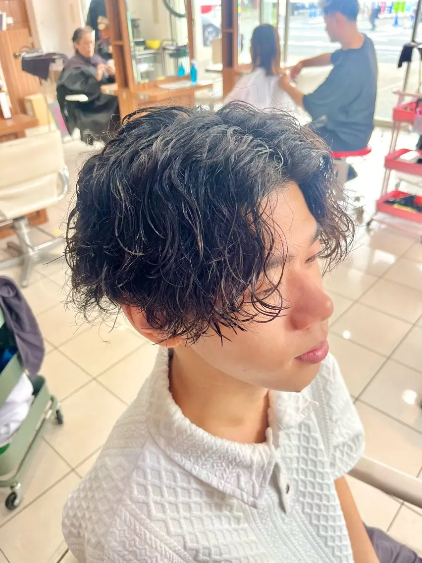 ミディアム パーマ メンズ 【メンズ特化美容師 】👑Yoshiyaのヘアスタイル