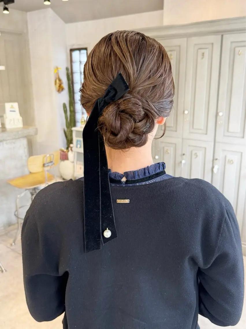ヘアアレンジ 結婚式・ブライダル カット ヘアセット 🫧札幌ブリーチなし 透明感カラーゆん🫧のヘアスタイル