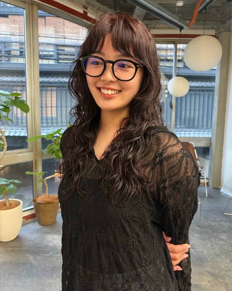 ロング カット パーマ 藤原 直希のヘアスタイル