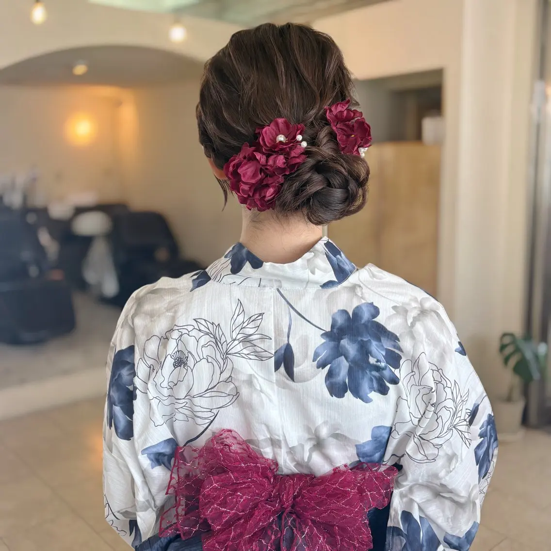 【🎐夏限定ヘアセット🎀】カチモリ・編み下ろし・お団子◎の写真