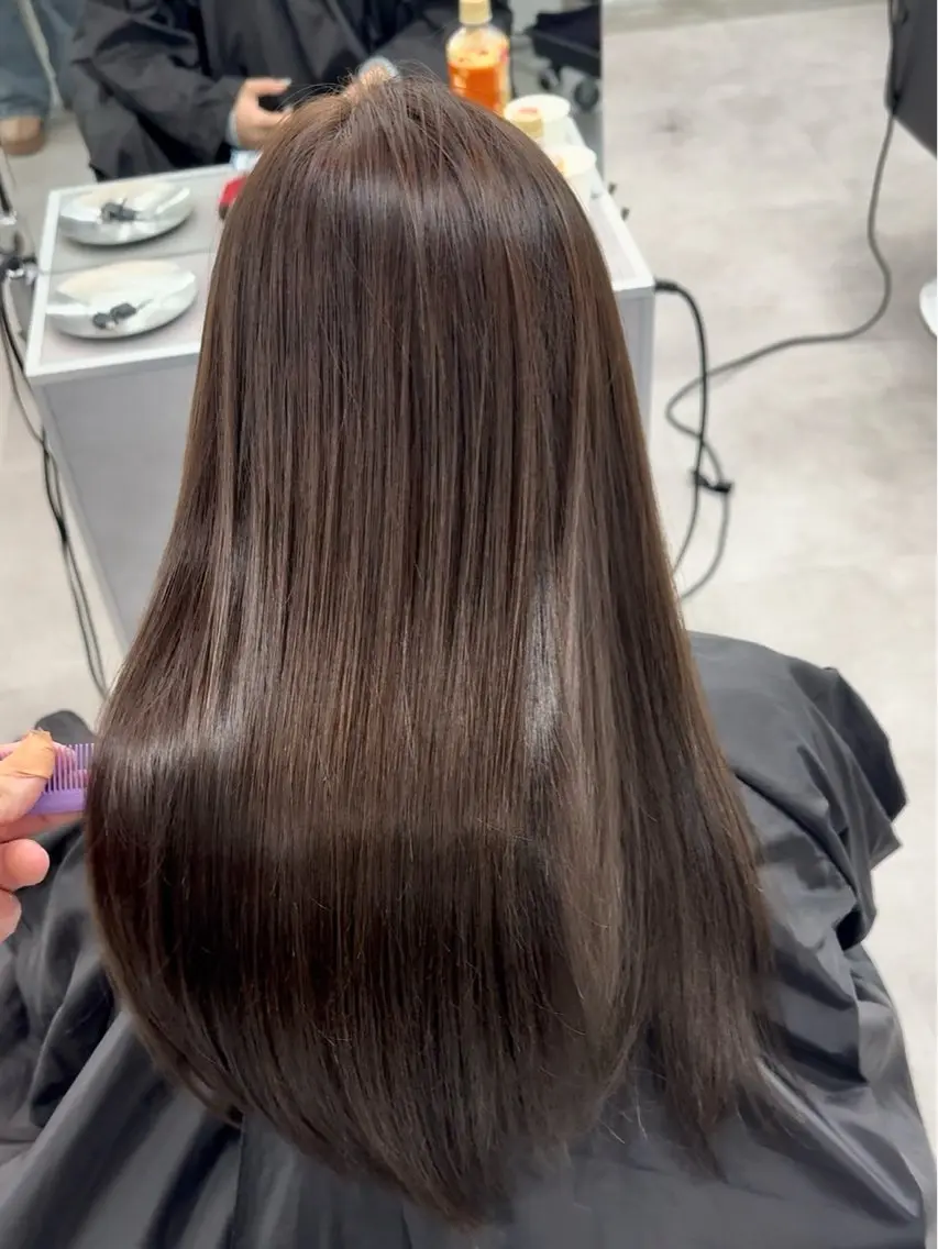 ロング カット 縮毛矯正 トリートメント 🌟髪質改善と艶 ✨相場つかさのヘアスタイル