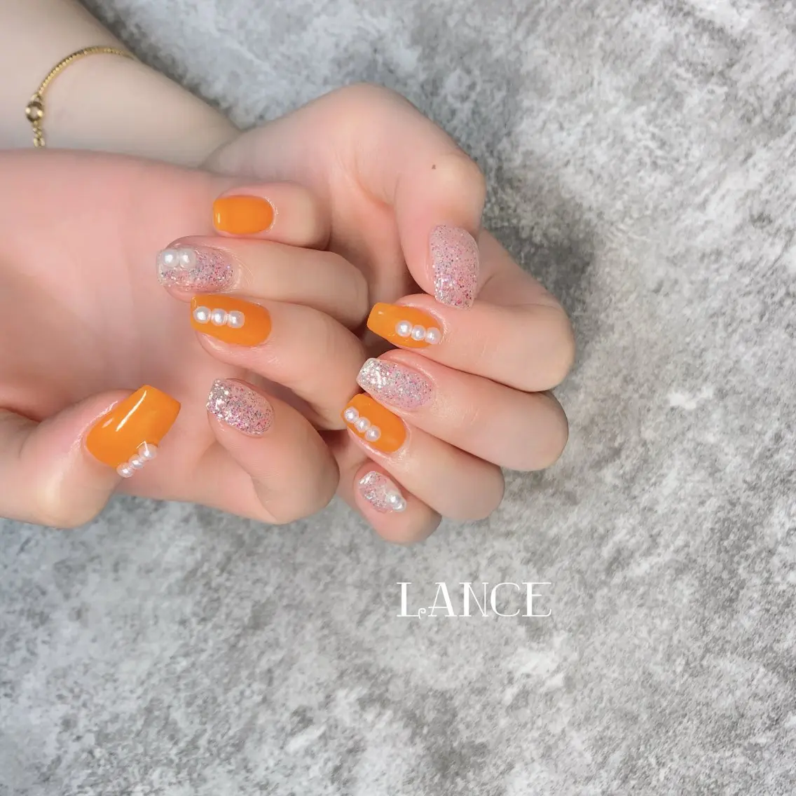 ネイル オーロラネイル フレンチネイル グラデーション キラキラネイル 韓国ネイル ハンドネイル Lance nailのネイルデザイン