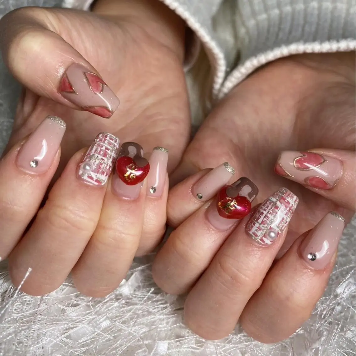 ネイル 長さ出し フレンチネイル ジェルネイル グラデーション 韓国ネイル ハンドネイル Nail&eye Belire 新宿のネイルデザイン