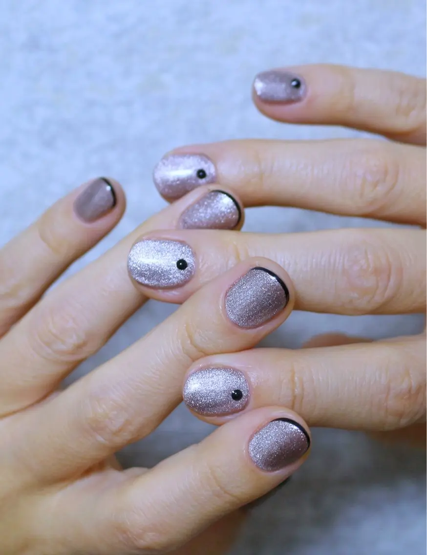 ネイル フレンチネイル マグネットネイル シンプルネイル ハンドネイル Baku Nailsのネイルデザイン