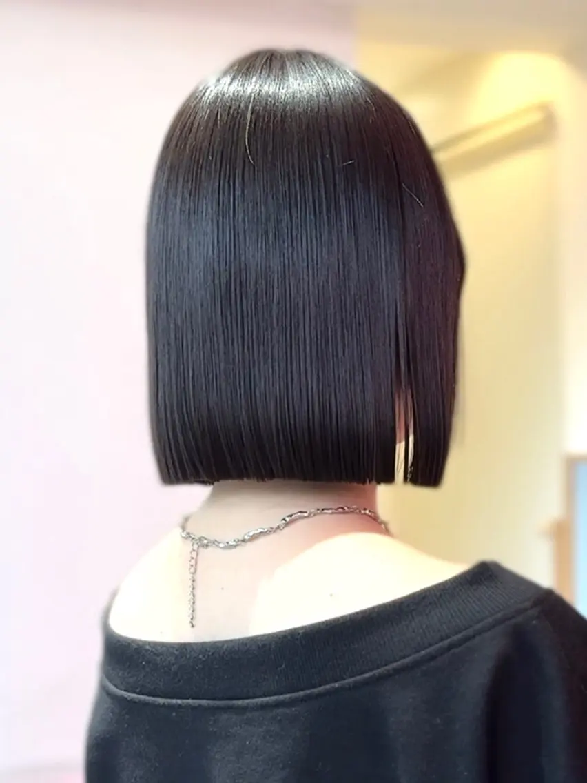 ミディアム ヘアカラー トリートメント 渋谷🩵 髪質改善🫧艶カラーのヘアスタイル