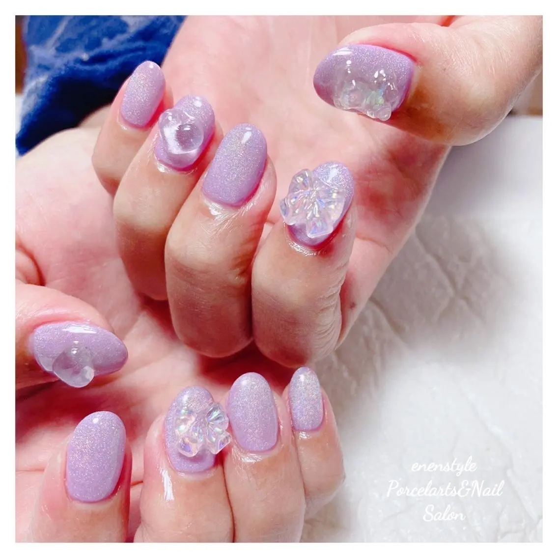 ミディアム ネイル 🐾enen style 🐾のネイルデザイン