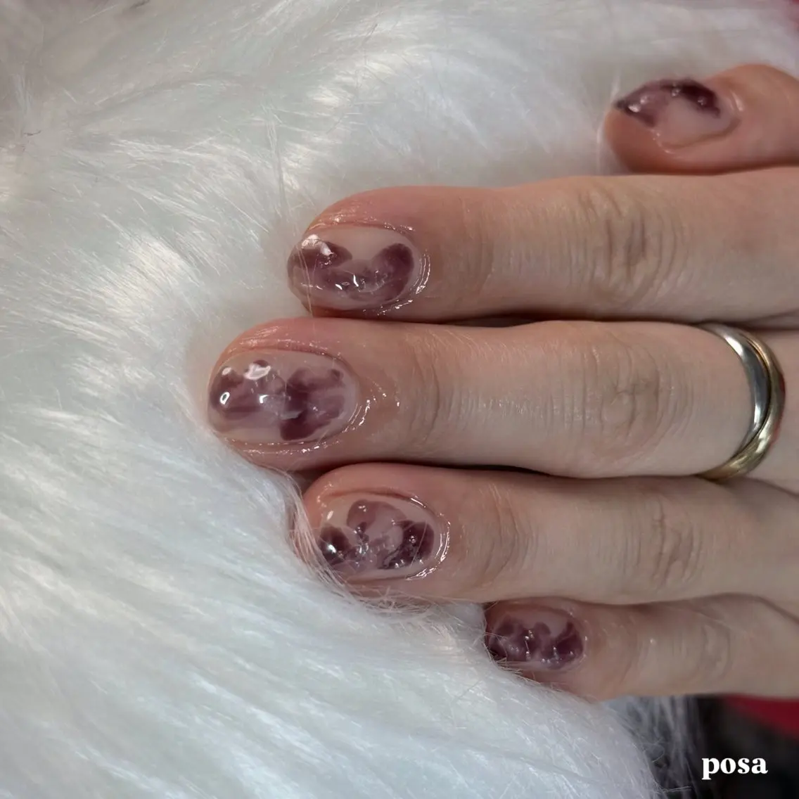 ネイル ニュアンスネイル シンプルネイル ハンドネイル posa nail モエミのネイルデザイン