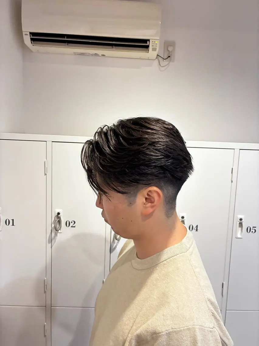 パーマ メンズ フェザーパーマ メンズパーマ 長澤 太陽のヘアスタイル