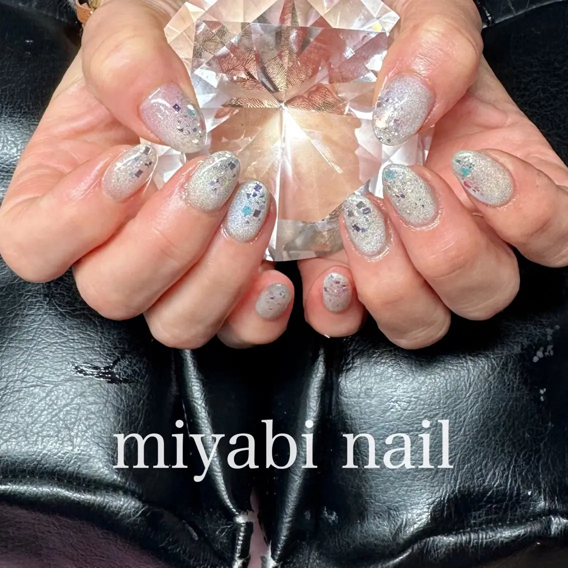ネイル ジェルネイル キラキラネイル ラメ(グリッター) マグネットネイル 持ち込み ハンドネイル miyabi nail 桂川駅近くのネイルデザイン