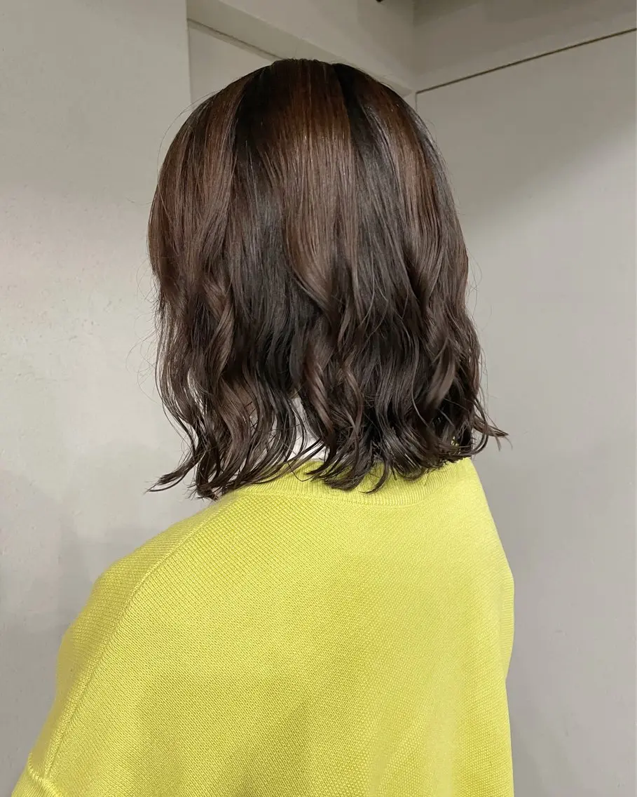 ミディアム カラー パーマ カット 表参道🌿赤み消し カラー/チナツのヘアスタイル