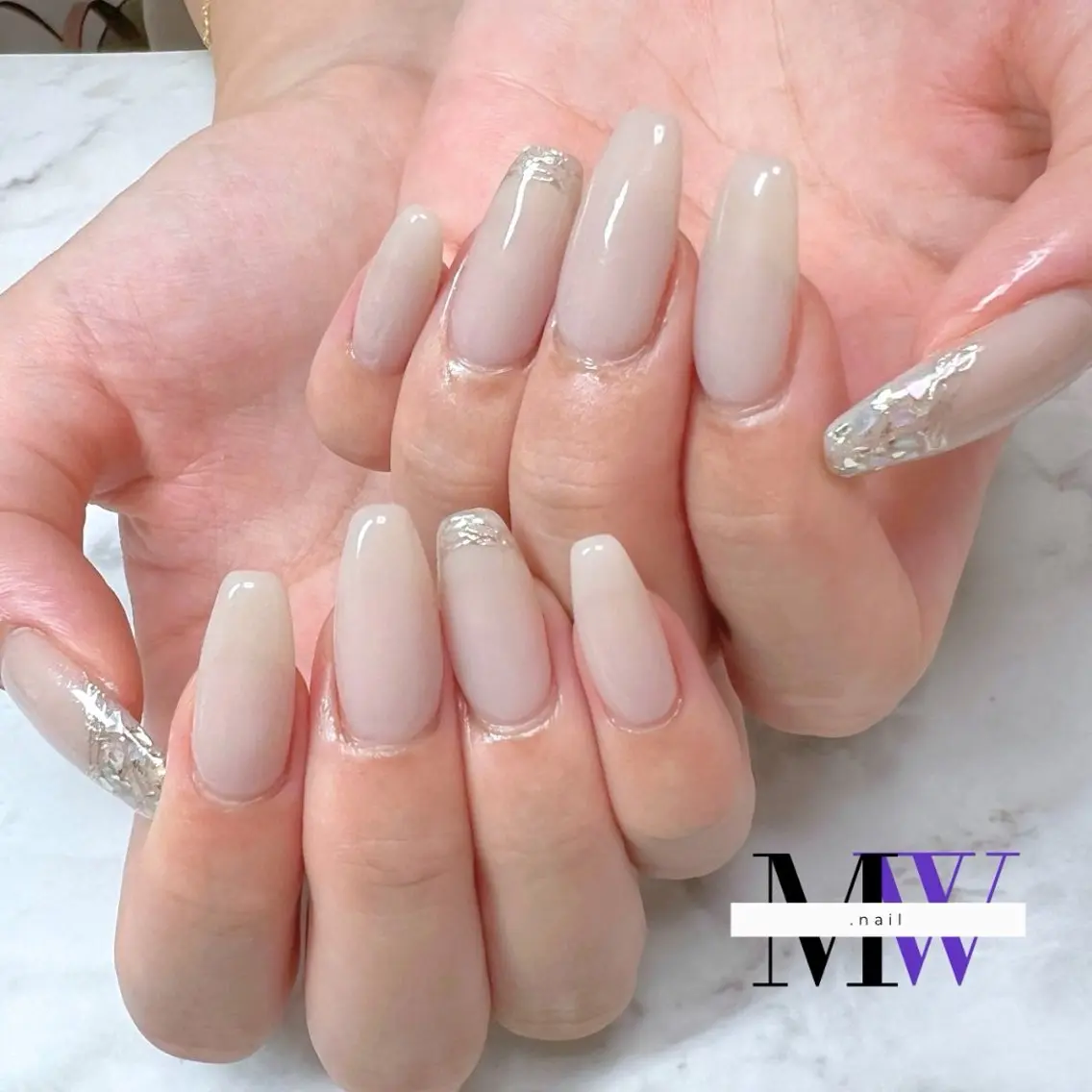 ネイル フレンチネイル ハンドネイル MW .nailのネイルデザイン